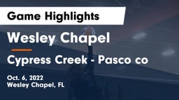 Wesley Chapel  vs Cypress Creek  - Pasco co Game Highlights - Oct. 6, 2022