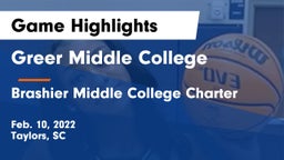 Greer Middle College  vs Brashier Middle College Charter Game Highlights - Feb. 10, 2022