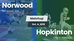 Matchup: Norwood  vs. Hopkinton  2019