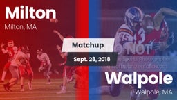 Matchup: Milton  vs. Walpole  2018