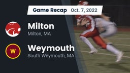 Recap: Milton  vs. Weymouth  2022