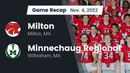 Recap: Milton  vs. Minnechaug Regional  2022