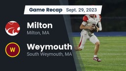 Recap: Milton  vs. Weymouth  2023