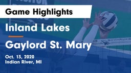 Inland Lakes  vs Gaylord St. Mary Game Highlights - Oct. 13, 2020