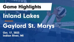 Inland Lakes  vs Gaylord St. Marys Game Highlights - Oct. 17, 2023