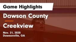 Dawson County  vs Creekview  Game Highlights - Nov. 21, 2020