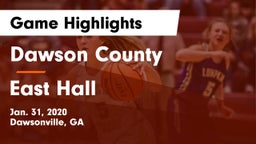 Dawson County  vs East Hall  Game Highlights - Jan. 31, 2020