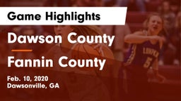 Dawson County  vs Fannin County  Game Highlights - Feb. 10, 2020