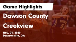 Dawson County  vs Creekview  Game Highlights - Nov. 24, 2020