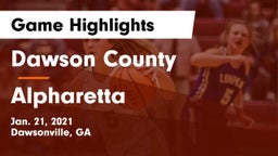 Dawson County  vs Alpharetta  Game Highlights - Jan. 21, 2021