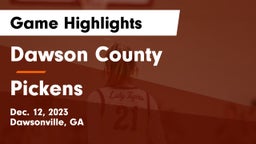 Dawson County  vs Pickens  Game Highlights - Dec. 12, 2023