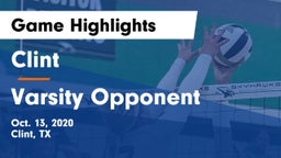 Clint  vs Varsity Opponent Game Highlights - Oct. 13, 2020