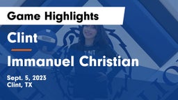 Clint  vs Immanuel Christian  Game Highlights - Sept. 5, 2023