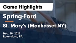 Spring-Ford  vs St. Mary's (Manhasset NY) Game Highlights - Dec. 30, 2023