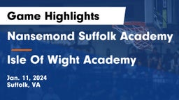 Nansemond Suffolk Academy vs Isle Of Wight Academy Game Highlights - Jan. 11, 2024