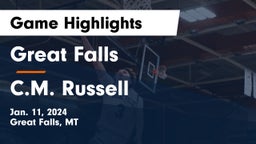 Great Falls  vs C.M. Russell  Game Highlights - Jan. 11, 2024