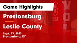 Prestonsburg  vs Leslie County  Game Highlights - Sept. 23, 2023