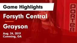 Forsyth Central  vs Grayson  Game Highlights - Aug. 24, 2019