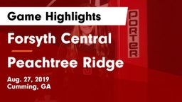 Forsyth Central  vs Peachtree Ridge  Game Highlights - Aug. 27, 2019