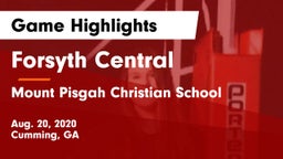 Forsyth Central  vs Mount Pisgah Christian School Game Highlights - Aug. 20, 2020