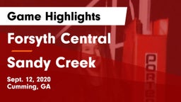 Forsyth Central  vs Sandy Creek  Game Highlights - Sept. 12, 2020