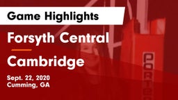 Forsyth Central  vs Cambridge  Game Highlights - Sept. 22, 2020