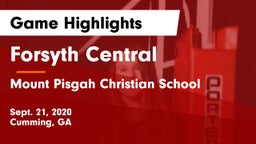 Forsyth Central  vs Mount Pisgah Christian School Game Highlights - Sept. 21, 2020