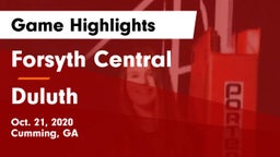 Forsyth Central  vs Duluth  Game Highlights - Oct. 21, 2020