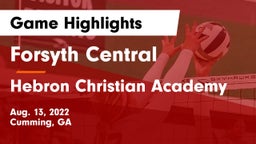 Forsyth Central  vs Hebron Christian Academy  Game Highlights - Aug. 13, 2022