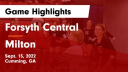 Forsyth Central  vs Milton  Game Highlights - Sept. 15, 2022