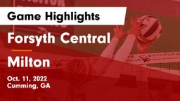 Forsyth Central  vs Milton  Game Highlights - Oct. 11, 2022