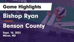 Bishop Ryan  vs Benson County Game Highlights - Sept. 10, 2022