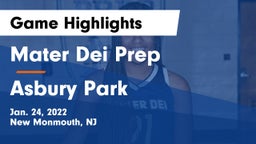 Mater Dei Prep vs Asbury Park Game Highlights - Jan. 24, 2022
