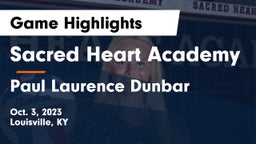 Sacred Heart Academy vs Paul Laurence Dunbar  Game Highlights - Oct. 3, 2023