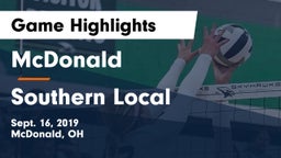 McDonald  vs Southern Local  Game Highlights - Sept. 16, 2019
