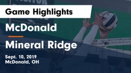 McDonald  vs Mineral Ridge Game Highlights - Sept. 10, 2019