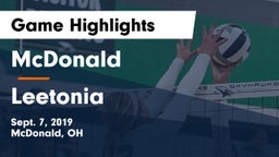 McDonald  vs Leetonia Game Highlights - Sept. 7, 2019