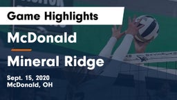 McDonald  vs Mineral Ridge Game Highlights - Sept. 15, 2020