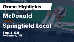McDonald  vs Springfield Local  Game Highlights - Sept. 2, 2021