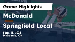 McDonald  vs Springfield Local  Game Highlights - Sept. 19, 2023