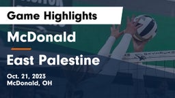 McDonald  vs East Palestine  Game Highlights - Oct. 21, 2023