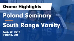 Poland Seminary  vs South Range Varsity Game Highlights - Aug. 22, 2019