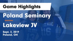 Poland Seminary  vs Lakeview JV Game Highlights - Sept. 2, 2019