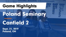 Poland Seminary  vs Canfield 2 Game Highlights - Sept. 21, 2019