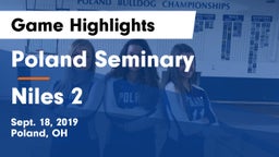 Poland Seminary  vs Niles 2 Game Highlights - Sept. 18, 2019
