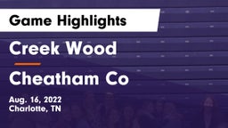 Creek Wood  vs Cheatham Co Game Highlights - Aug. 16, 2022