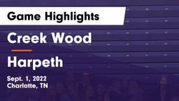 Creek Wood  vs Harpeth  Game Highlights - Sept. 1, 2022