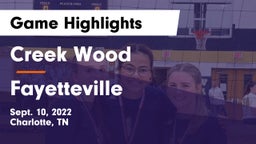 Creek Wood  vs Fayetteville Game Highlights - Sept. 10, 2022