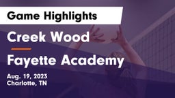 Creek Wood  vs Fayette Academy  Game Highlights - Aug. 19, 2023