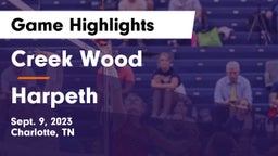 Creek Wood  vs Harpeth  Game Highlights - Sept. 9, 2023